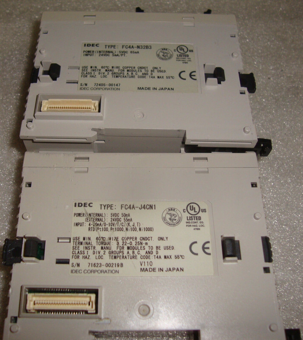 Lot 1 X IDEC TYPE FC5A-D12K1E, 1 X FC4A-N32B3, 1 X FC4A-J4CN1, 4 X FC4A-R161