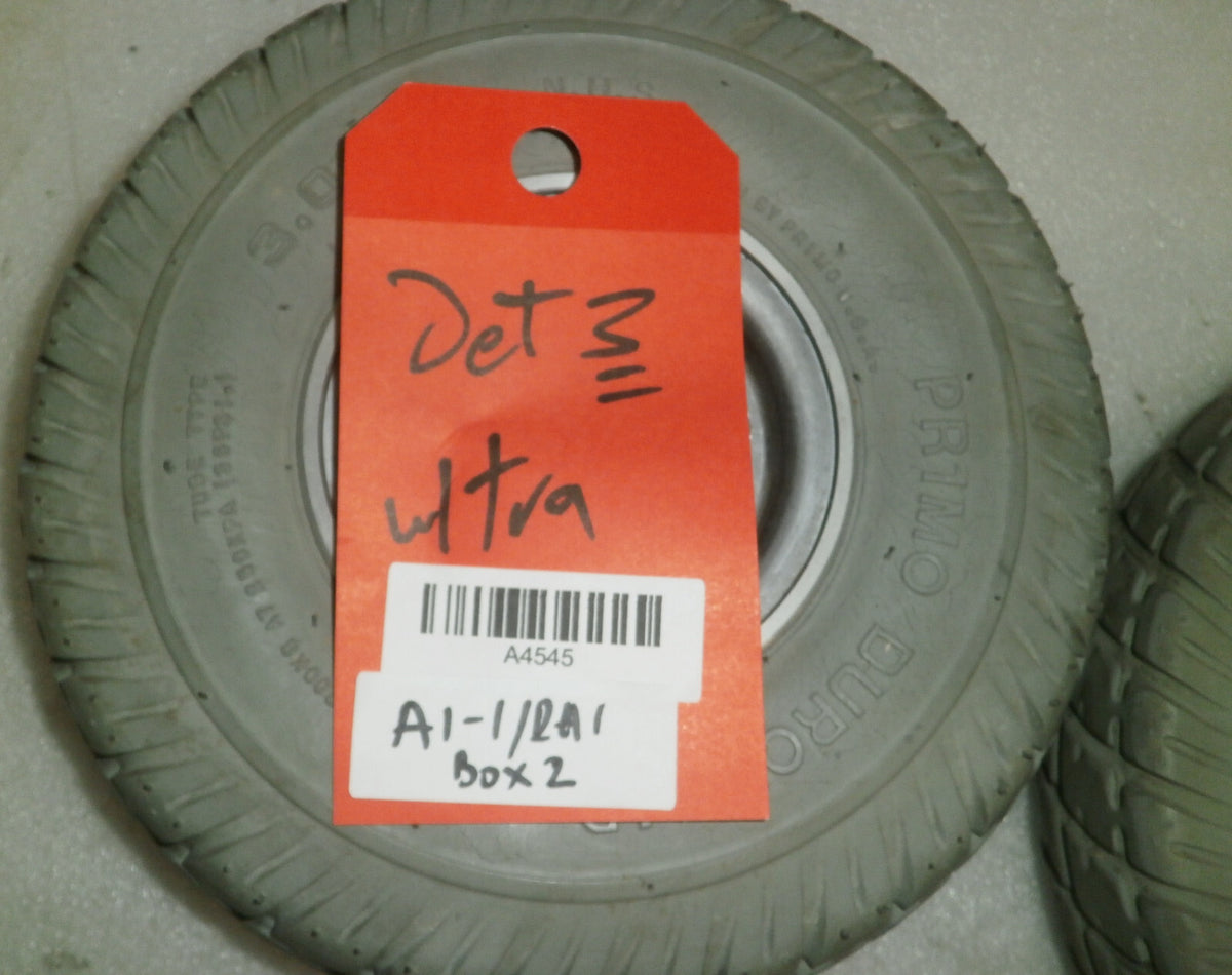 TWO PRIMO POWER TRAX WHEELCHAIR WHEELS 3.00-4 FROM JET 3 ULTRA