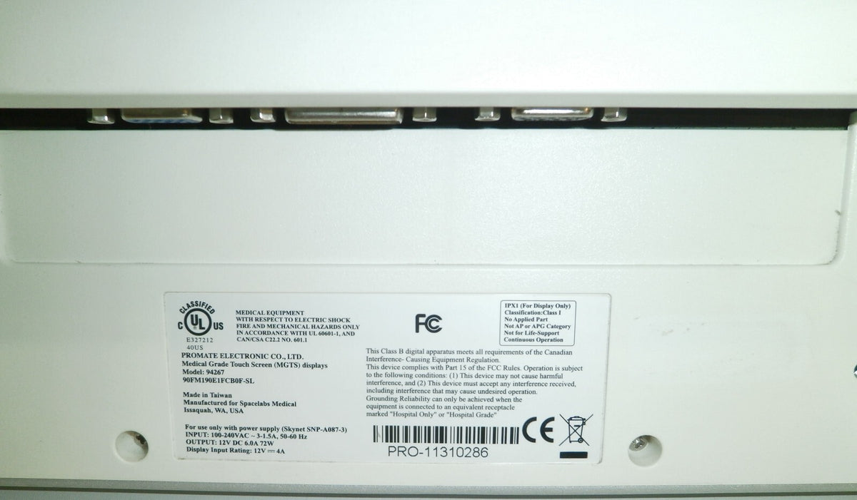 Spacelabs Xprezzon 94267 Display Monitor (No Power Supply Included)