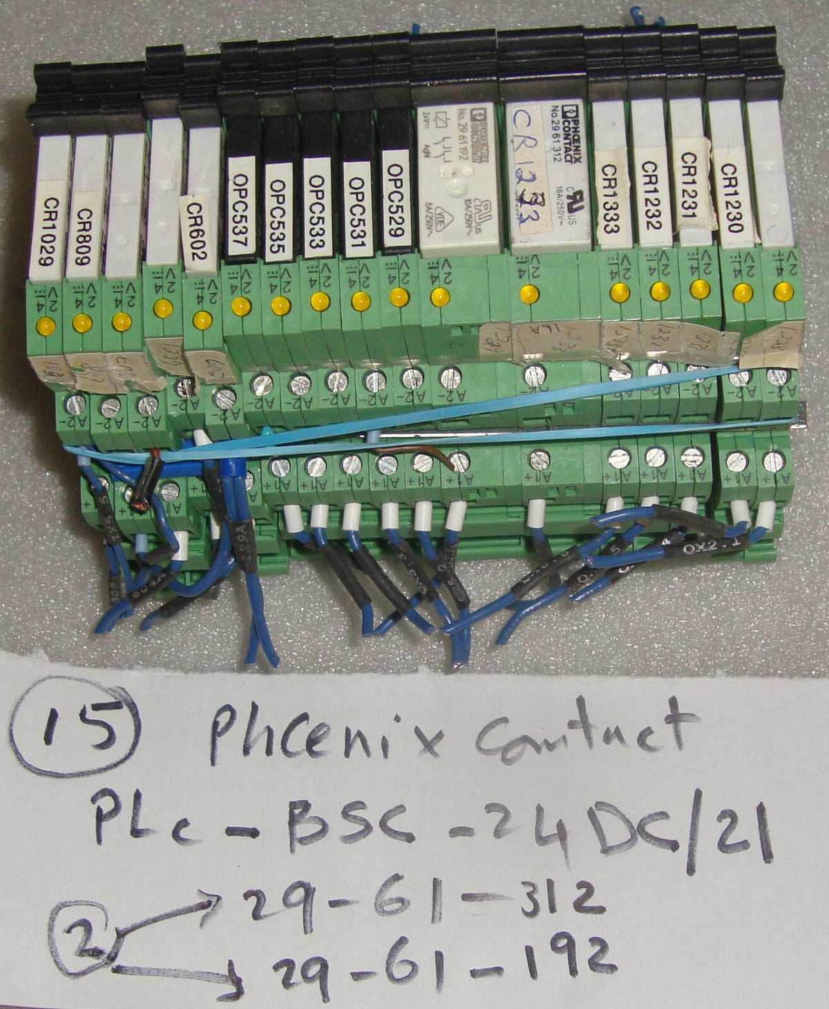 15 OF phoenix contact plc-bsc-24dc/21 , ONE 29-61-312 AND ONE 29-61-192 AS PHOTO