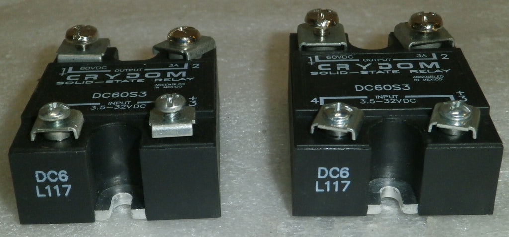 Lot of 2 CRYDOM DC60S3 3.5-32VDC Control, 3A 60VDC Load, Solid State Relay