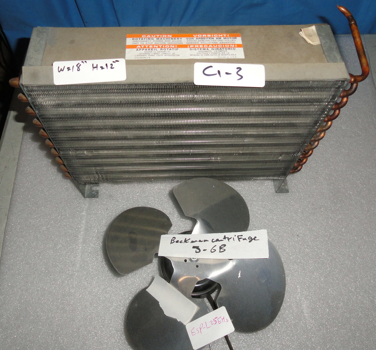 BECKMAN J-6B CENTRIFUGE EVAPORATOR AND FAN