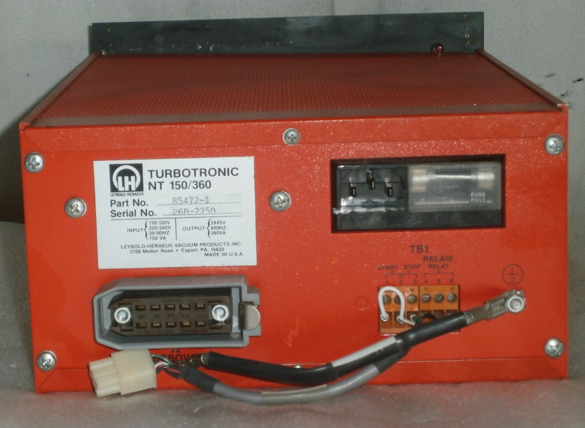 LYBOLD HERAEUS TURBOTRONIC NT 150/360 Vacuum Turbo Pump Controller 85472-1
