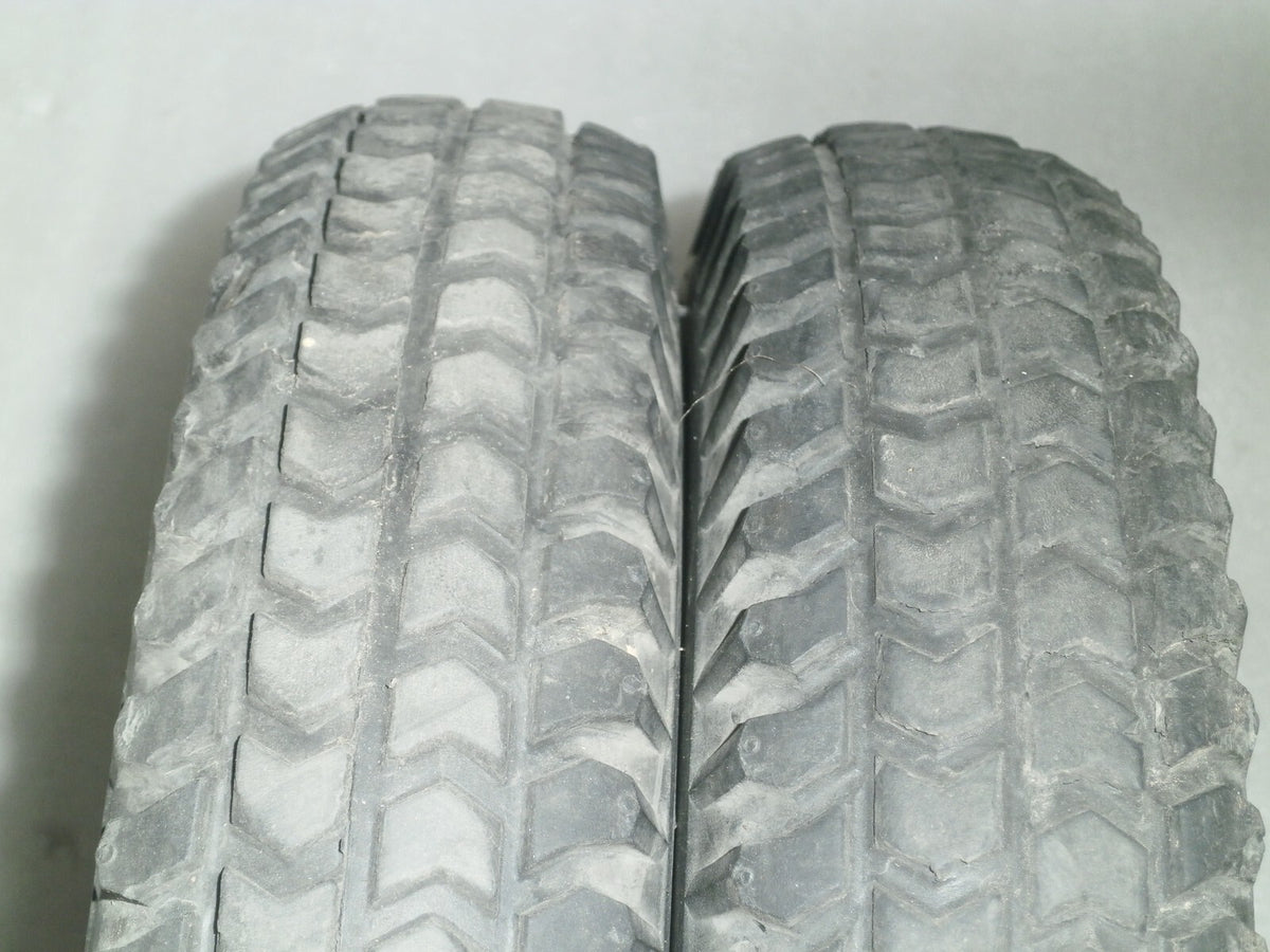 LOT OF 2 QUANTUM QM-710 PRIMO POWERTRAX WHEELS 3.00-8 SOLID VERY GOOD CONDITION