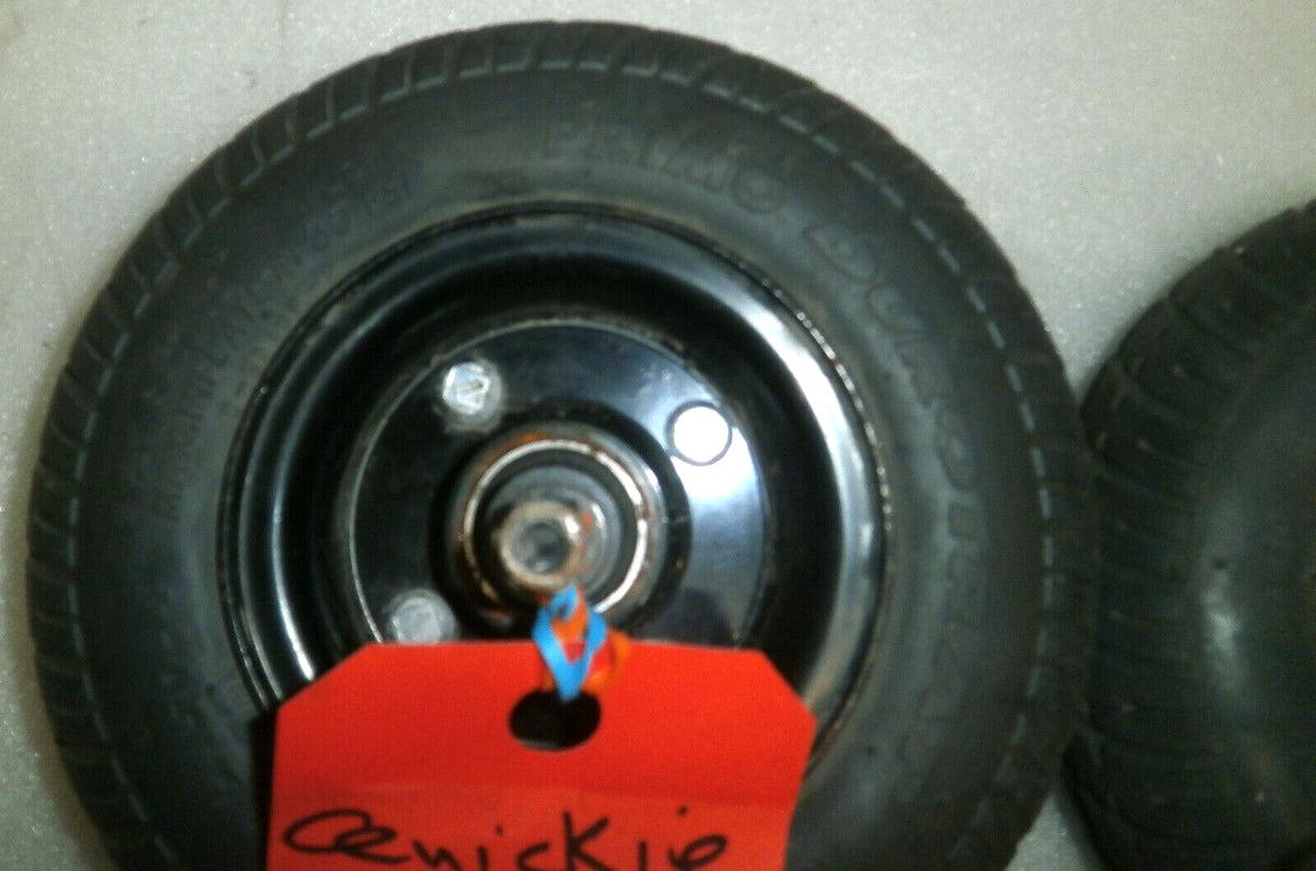 TWO QUICKIE 1450 POWER WHEELCHAIR WHEELS PRIMO DUROTRAP 2.80/2.50-4