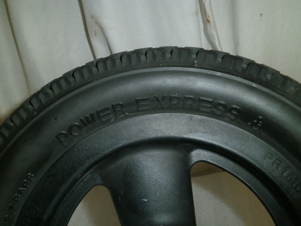 LOT OF 2 QUICKIE IRIS WHEELS PRIMO POWER EXPRESS 62-203 W/ AXLE AS PICTURES