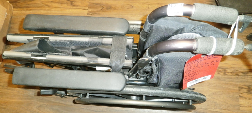 INVACARE MYON FOLDING WHEELCHAIR 17 INCH SEAT WIDTH GOOD CONDITION