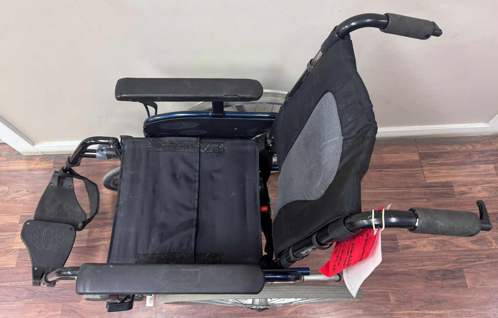15" INVACARE ATO MYON FOLDING WHEELCHAIR 19HM009003 WITH SINGLE HAND DRIVE