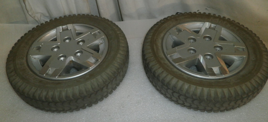 QUANTUM Q6 EDGE WHEELCHAIR WHEELS POWERTRAX 3.00-8 SOLID USED GOOD CONDITION