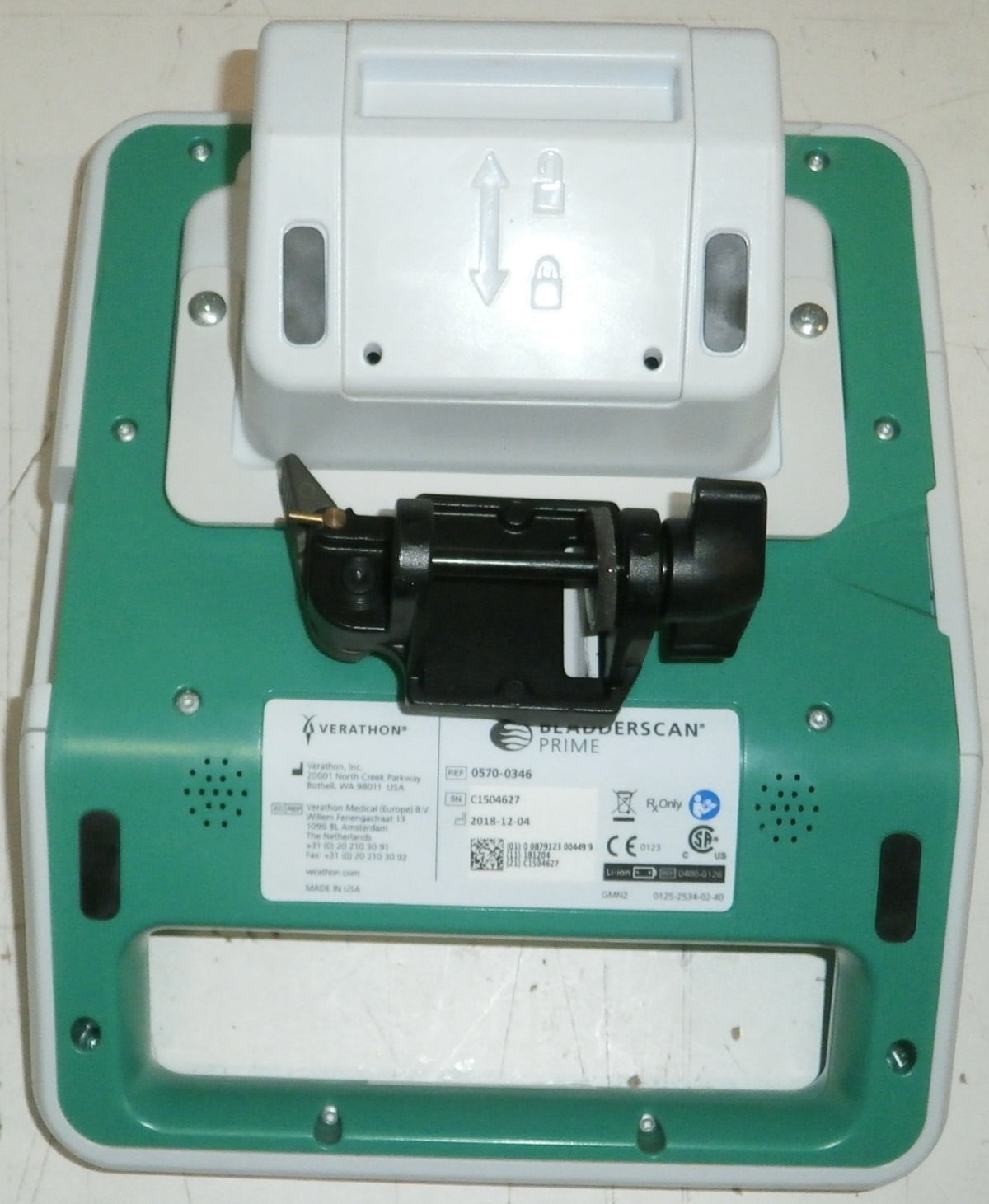 Verathon BladderScan Prime Scanner 0570-0346 w/ Printer, Battery Charger & Probe