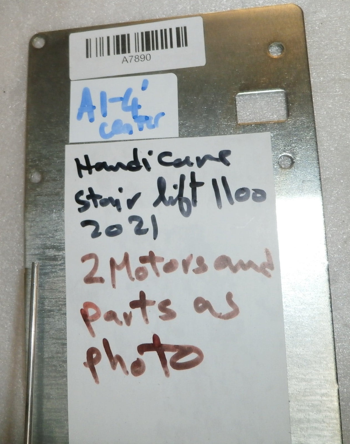 2021 HANDICARE STAIR LIFT 1100 2 MOTORS AND PARTS AS PHOTO