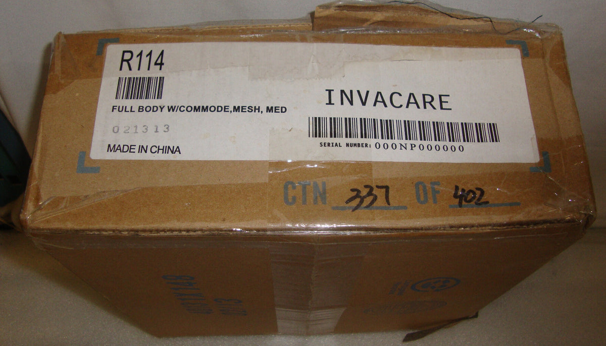 INVACARE R114 PATIENT SLING W-COMMODE OPENING MEDIUM NEW