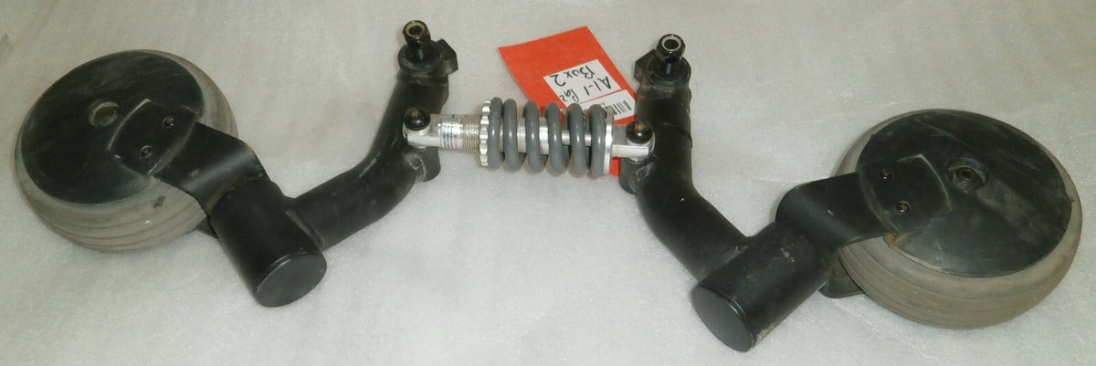 SET OF 2 QUANTUM Q6 EDGE CASTERS WITH FRAME AND ABSORBER GOOD AS PICTURES