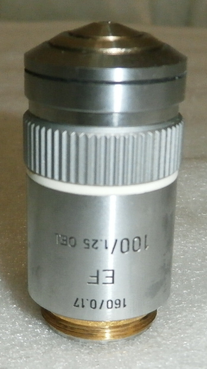 Leitz Wetzlar 160/0.17 EF 100/1.25 OEL Microscope Objective 519804