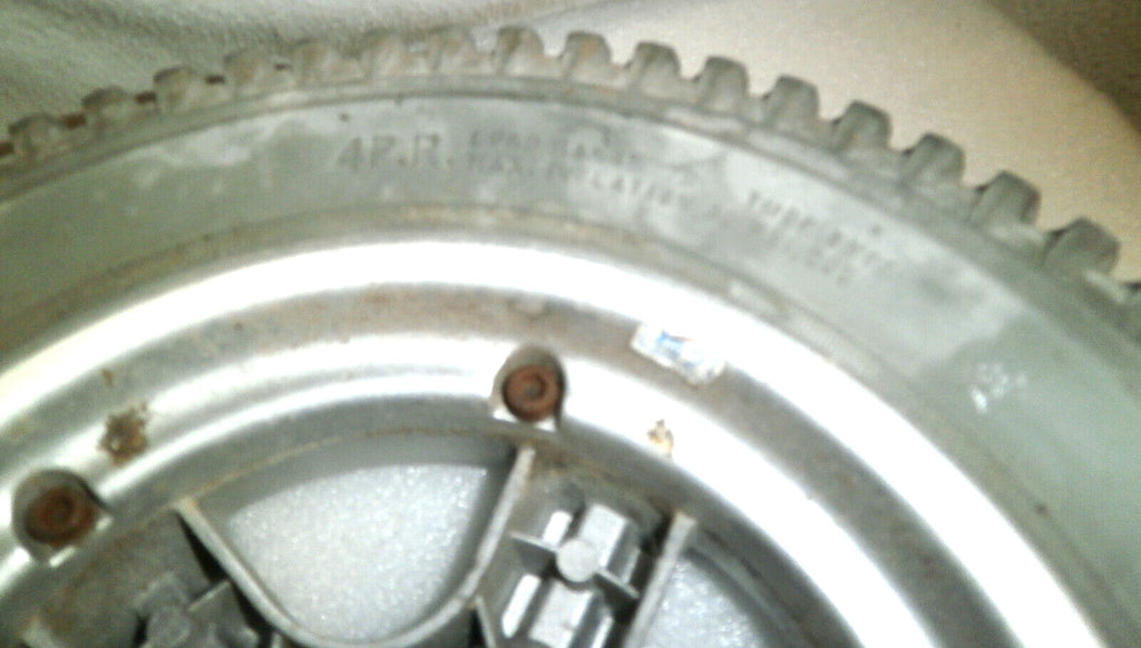 SET OF 2 PRIMO POWER TRAX 3.00-8 WHEELCHAIR WHEELS SOLID FAIR CONDITION