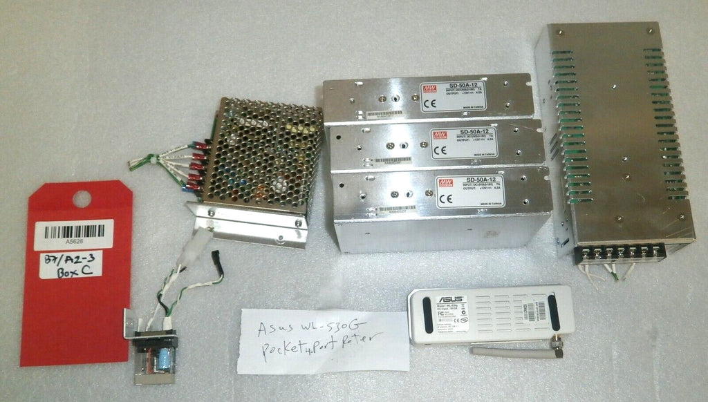 SET OF ASUS WL-530G Pocket w/3 MW SD-50A-12, SP-200-12, SD-25B-24 & Omron 12V DC