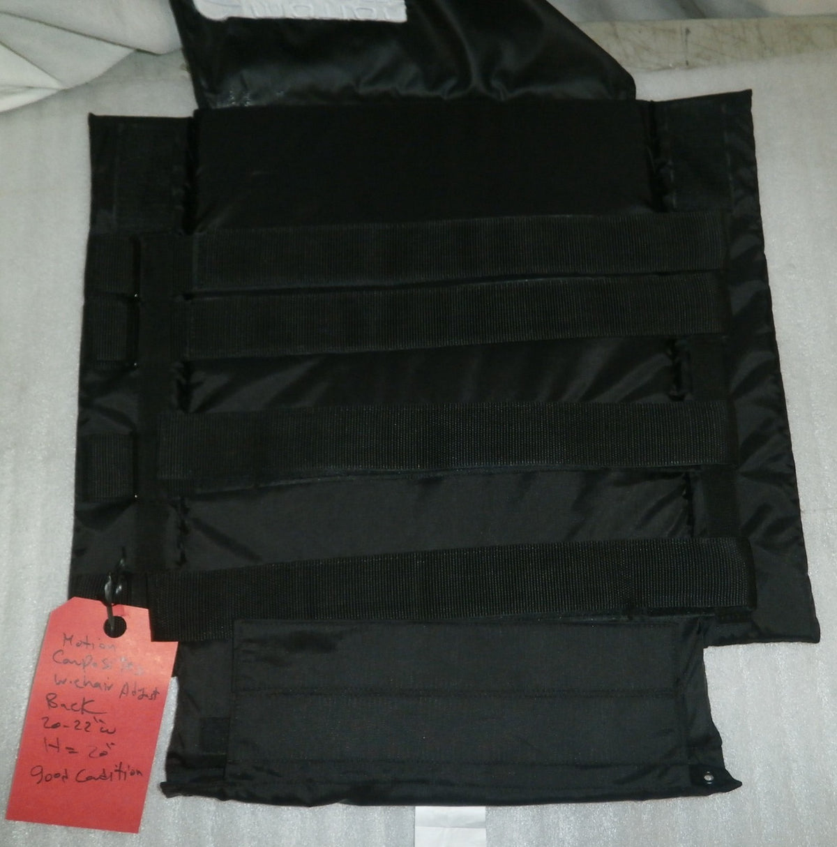 Motion Wheelchair Fabric Adjust Back cover Upholstery Size 20-22" Good Condition