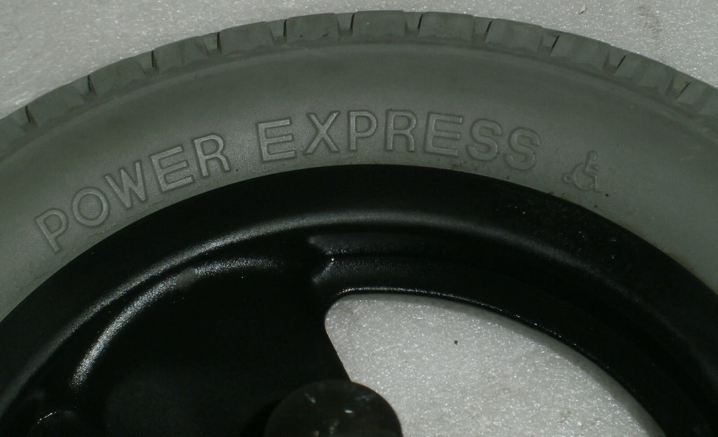 PAIR WHEELCHAIR WHEELS POWER EXPRESS SIZE 62-203 VERY GOOD CONDITION WITH AXLES