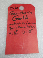blake geo-matrx gold wheelchair cushion w=16 and d-18 inch very good CONDITION