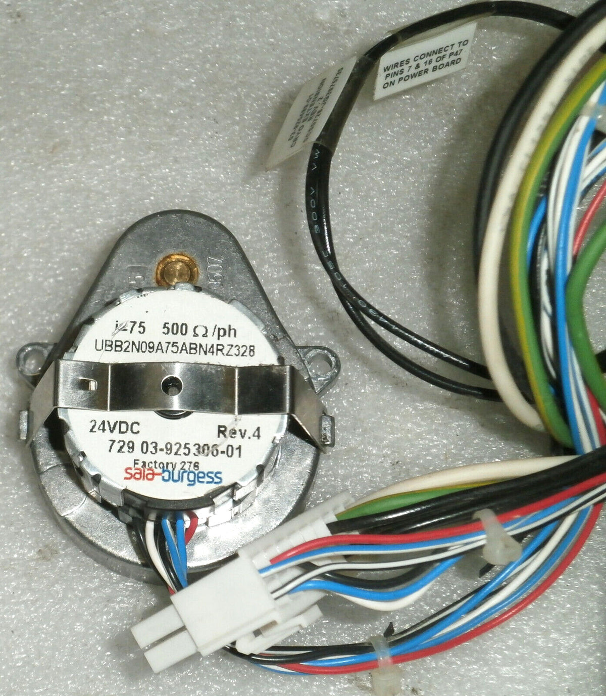 VARIAN CP3800 MOTOR MODEL 71730081-TYPE U73B1, AIR GATE CONTROL MOTOR AND PARTS