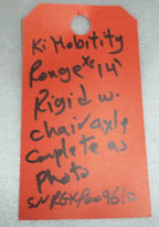 KI MOBILITY ROUGE 14 INCH RIGID WHEELCHAIR AXLE COMPLETE PARTS AS PHOTO
