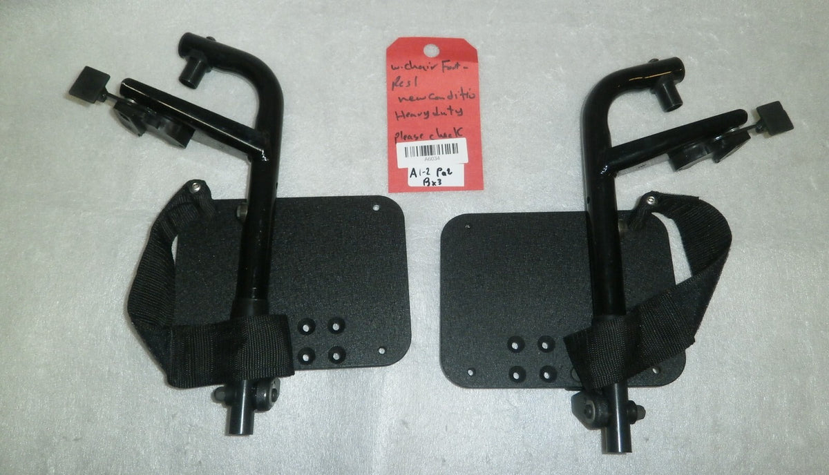 SET OF 2 WHEELCHAIR FOOT REST FRAME NEW CONDITION HEAVY DUTY DIMENSION AS PHOTO