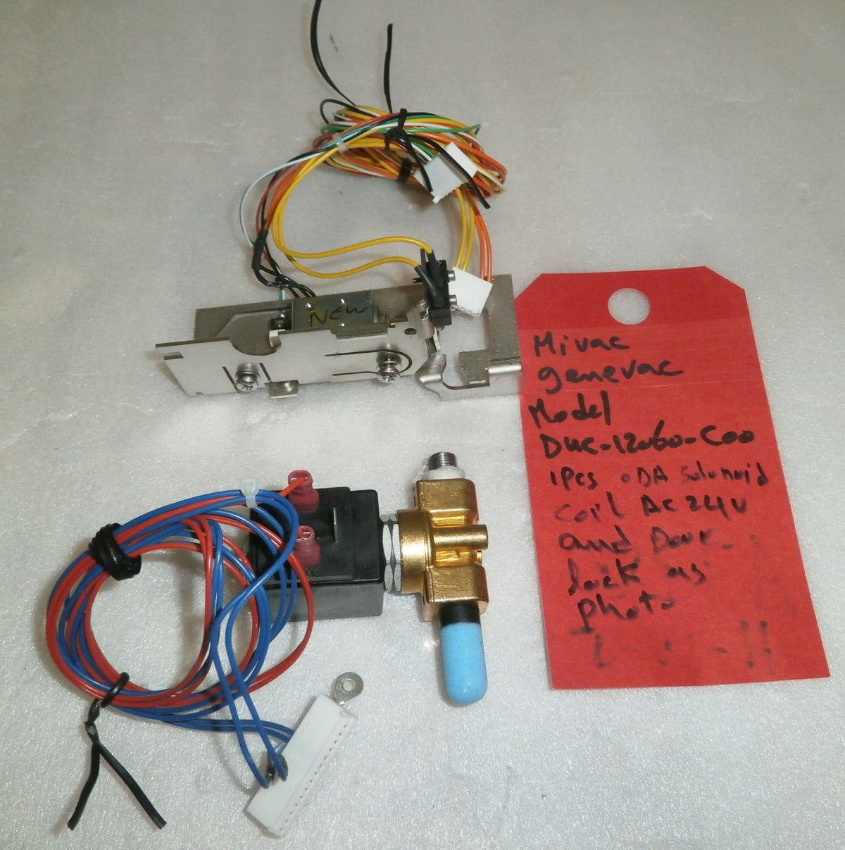 MIVAC GENE VAC DUC-12060-C00 DA SOLENOID AND COEL AC240 PARTS AS PHOTO