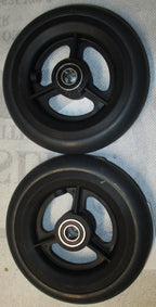 Lot / Set of 2 Rubber Front Caster Wheels 5" x 1" For Wheelchair
