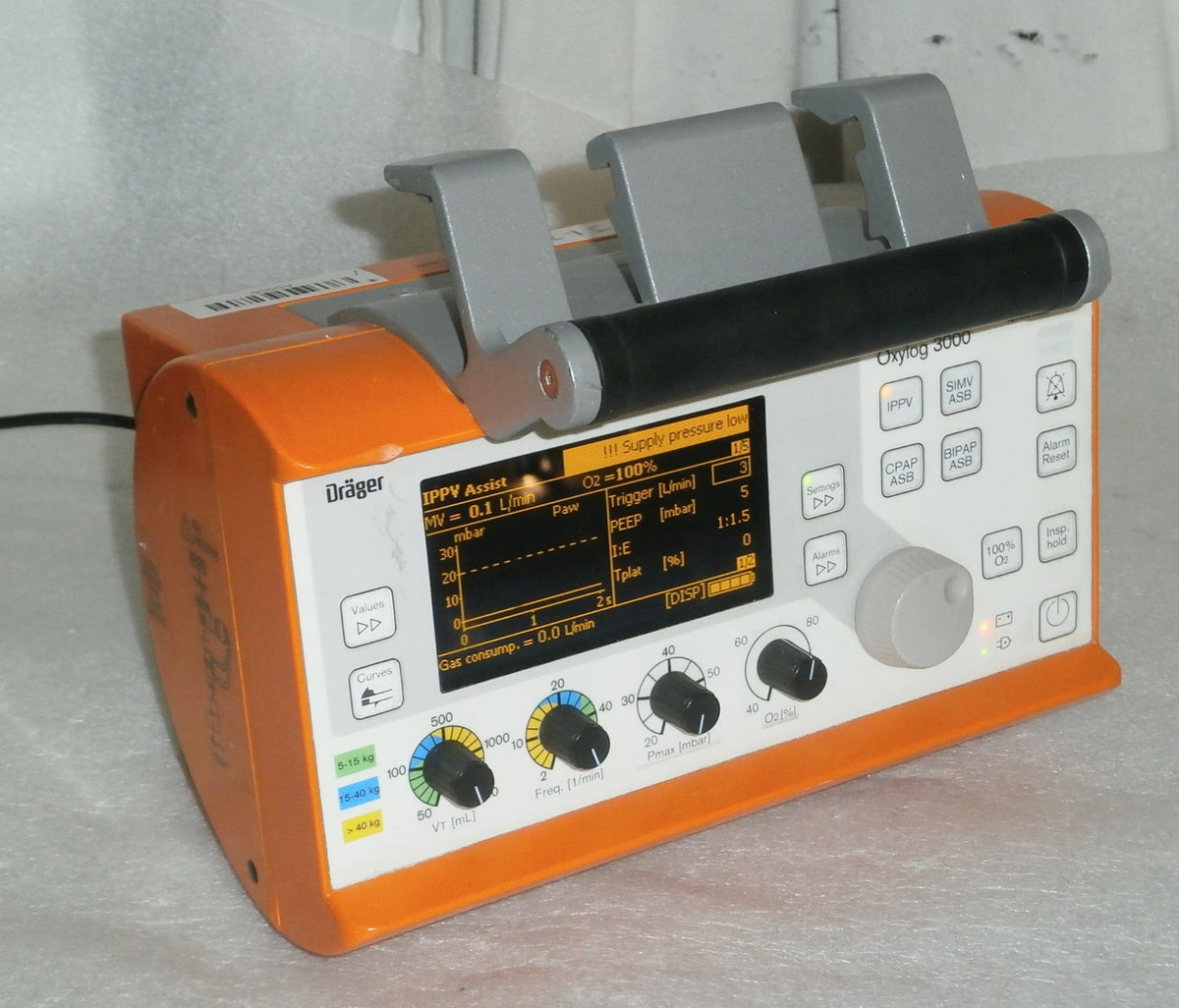 Drager Oxylog 3000 Ventilator 2M86955 - No Power Supply