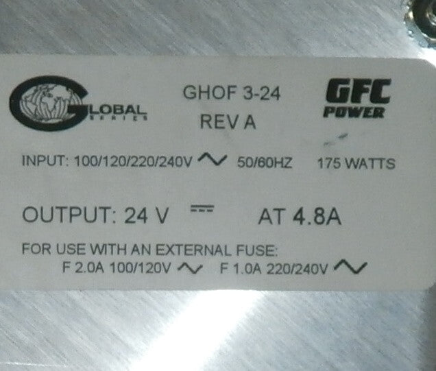 GFC POWER SUPPLY 4.8AMP-24VDC 5--60 HZ 175W A4