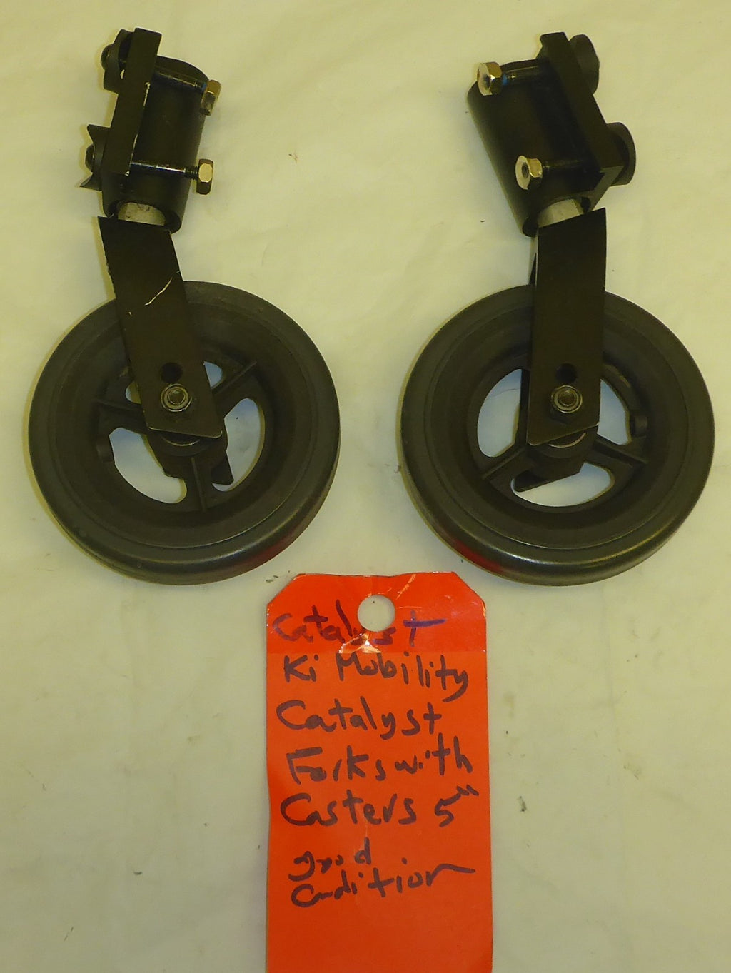 Set of 2 Catalyst Ki Mobility Forks w/ Casters 5" Good Condition