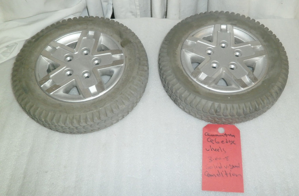 LOT OF 2 QUANTUM Q6 EDGE WHEELS 3.00-8 SOLID GOOD CONDITION
