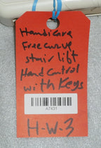 HANDICARE FREE CURVE STAIR LIFT ARM CONTROL WITH TOGGLE SWITCH AND KEYS G
