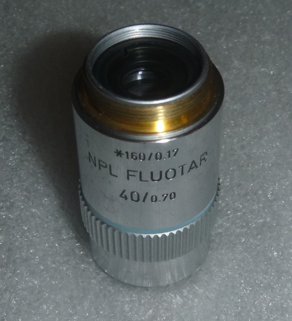 Leitz Wetzlar NPL Fluotar 40/0.70 Microscope Objective Lens 160/0.17 519737