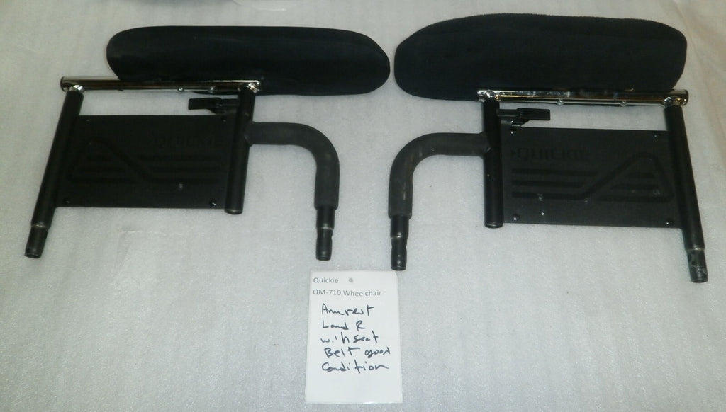 PAIR OF WHEELCHAIR ARM REST LEFT AND RIGHT WITH MOUNTS FOR QUICKIE QM-710