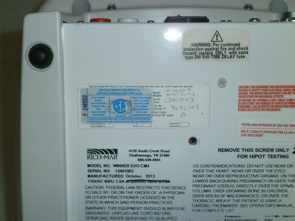 Richmar Winner EVO CM4 with Ultrasound Hammer and Power Supply