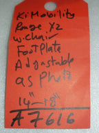 KI MOBILITY ROUGE X2 RIGID WHEELCHAIR FOOTREST PLATE ADJUSTABLE AS PHOTO