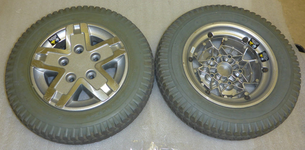 QUANTUM 6000Z WHEELCHAIR WHEELS 3.00-8 USED SOLID GOOD CONDITION
