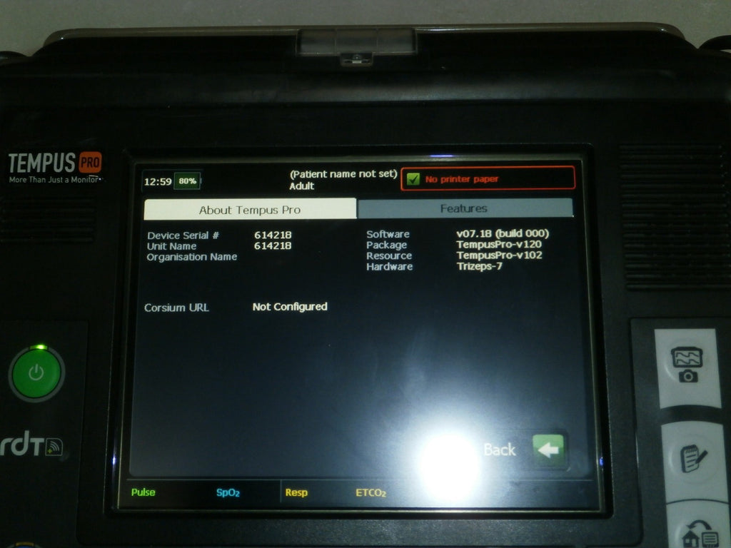 RDT Philips Tempus Pro TempusPro Monitor w/ Battery and Power Supply
