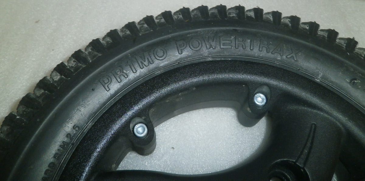 Set of 2 Primo Powertrax Powerchair Wheels 3.00-8 Solid Very Good Condition