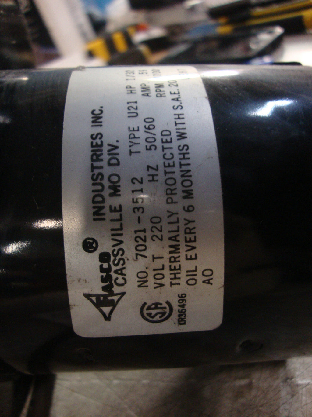 Fasco Industries Inc 7021-3512 Blower Type U21 FROM MICROM HM560