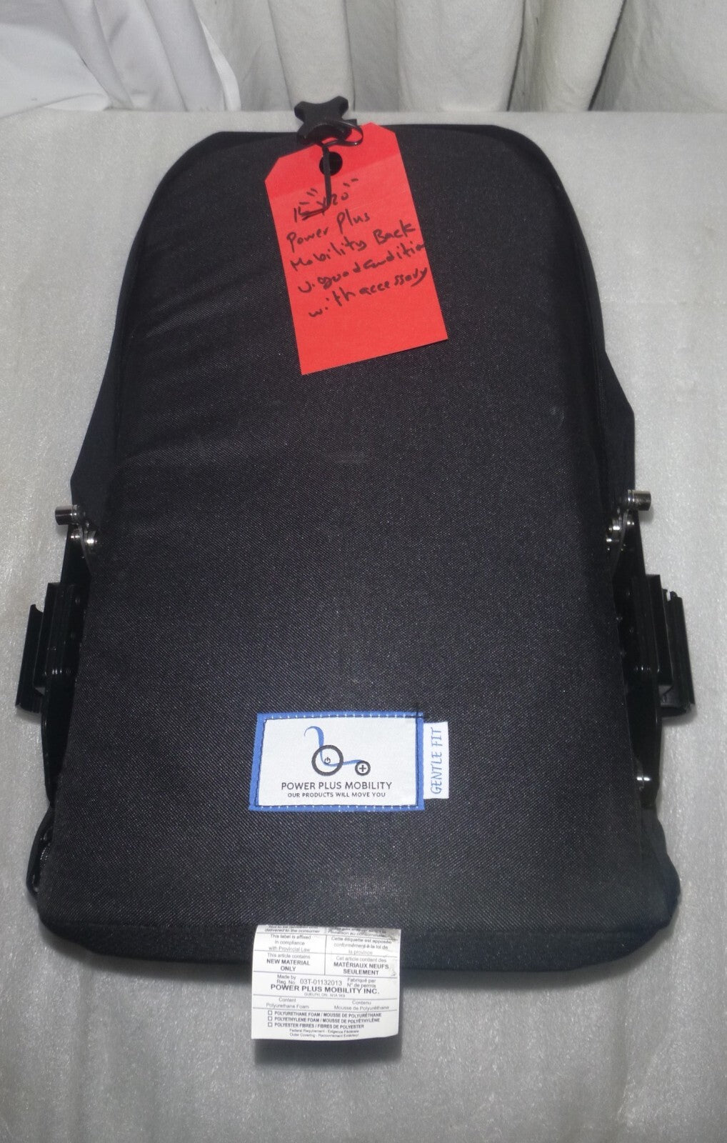 Power Plus Mobility Cushion back 15X20 INCH W/ ACCESSORIES VERY GOOD CONDITION