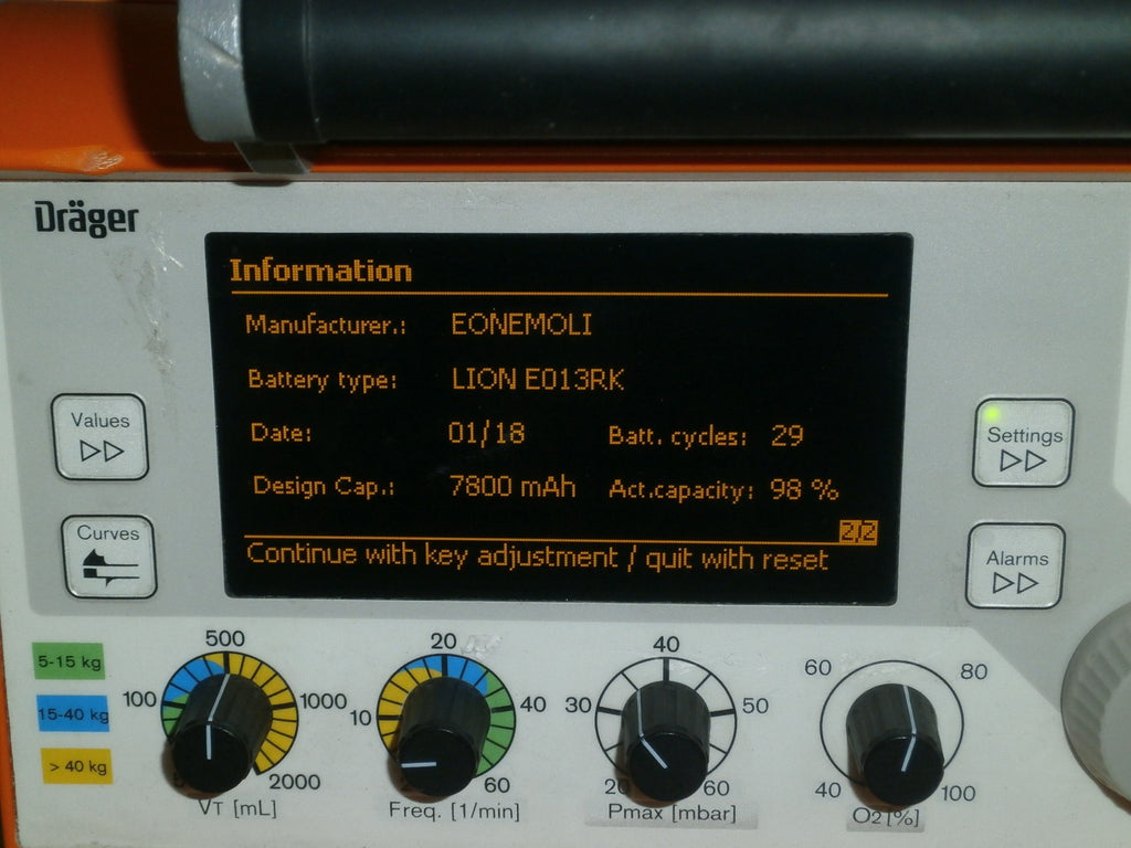 Drager Oxylog 3000 Ventilator 2M86955 - No Power Supply