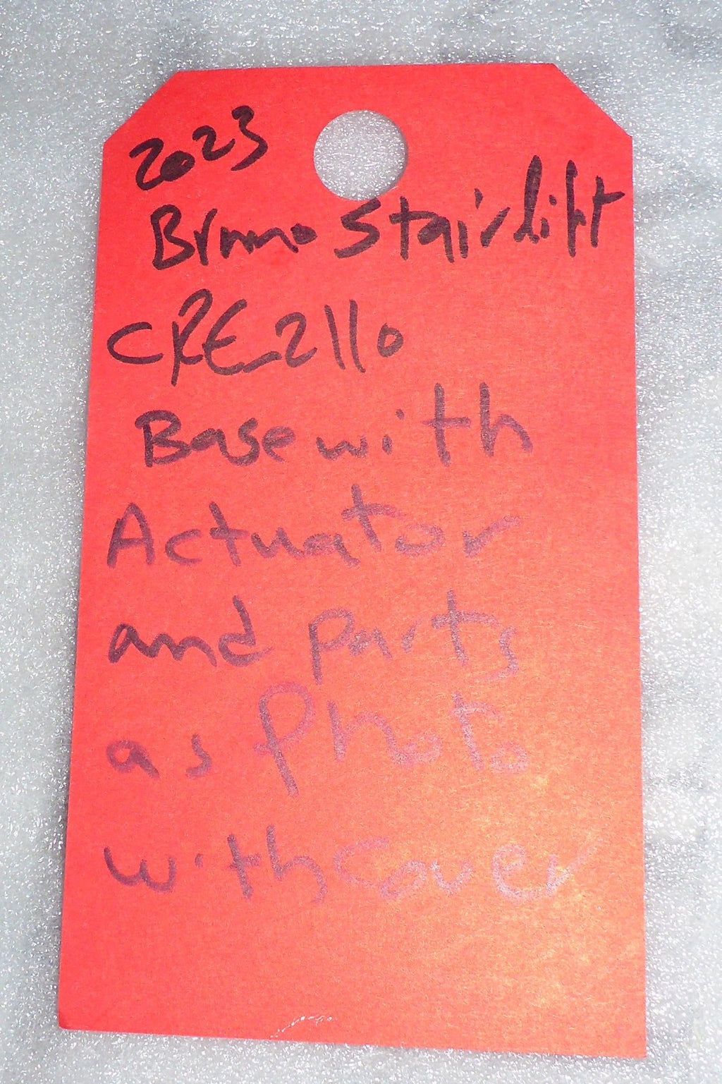 2023 BRUNO STAIR LIFT S2 ELITE CRE-2110 SEAT BASE WITH ACTUATOR AS PHOTO