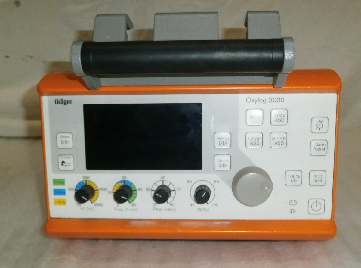 Drager Oxylog 3000 Ventilator 2M86955 w/ Hose - No Power Supply