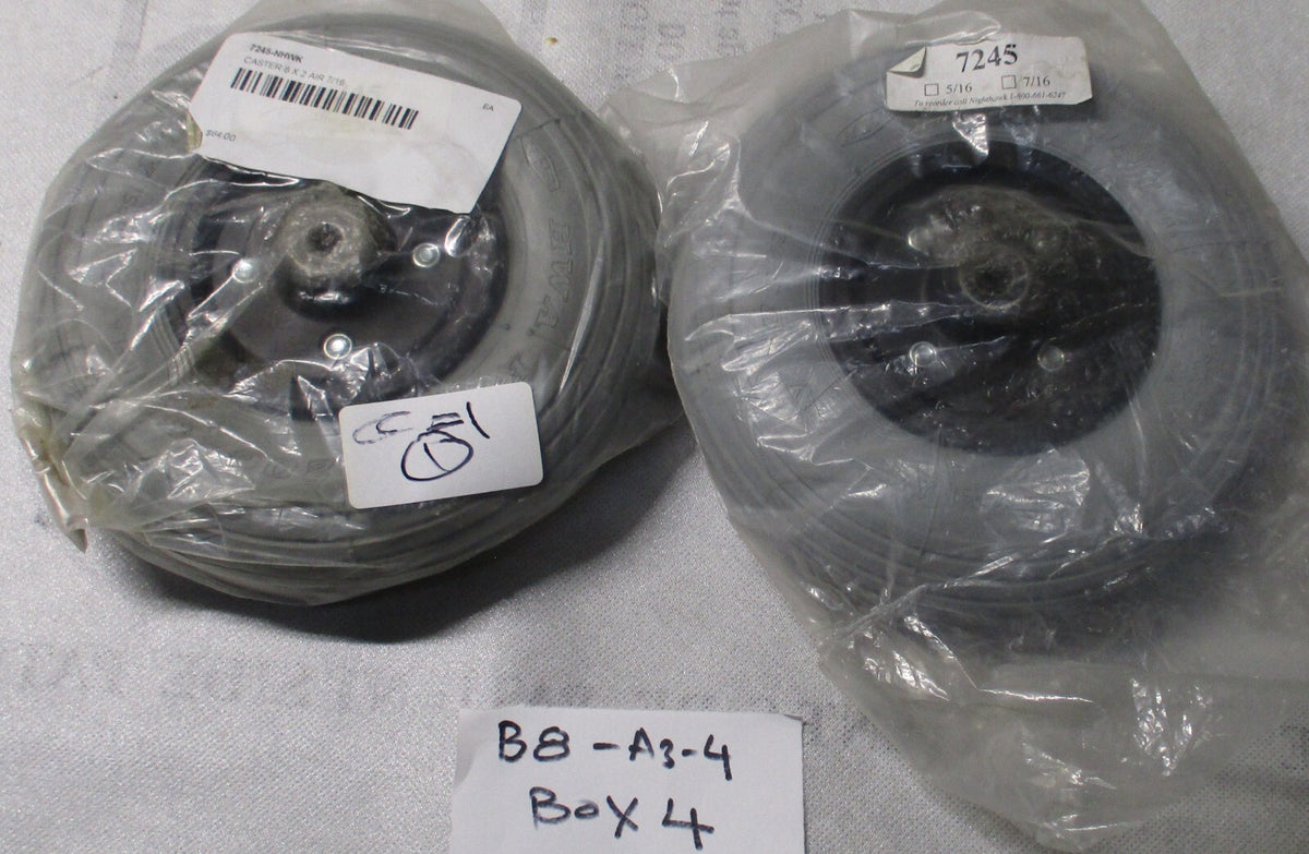SET OF TWO CASTER Nighthawk 7245-NHWK 8 X 2 AIR 7/16 AIR NEW CONDITION