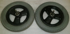 PAIR WHEELCHAIR WHEELS POWER EXPRESS SIZE 62-203 VERY GOOD CONDITION WITH AXLES