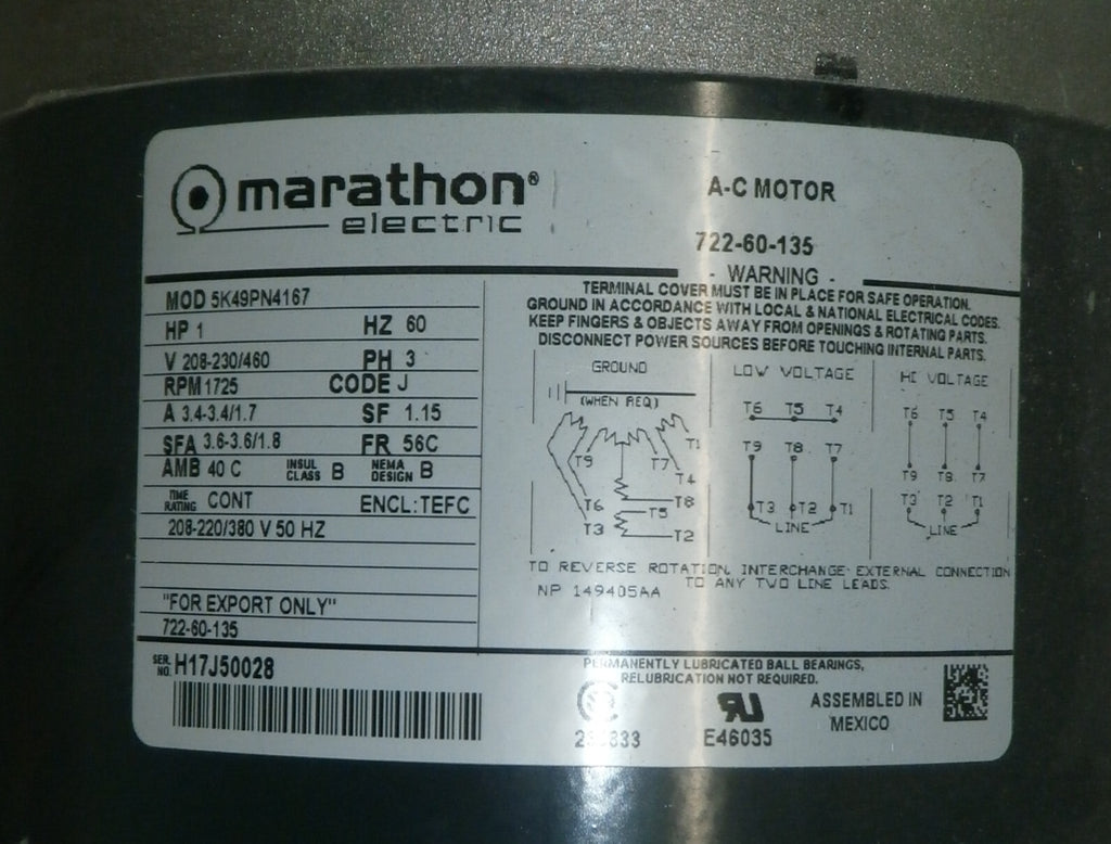 Sterrad 100S 5K49PM4167 Leybold Trivac D16B Vacuum Pump Special Power