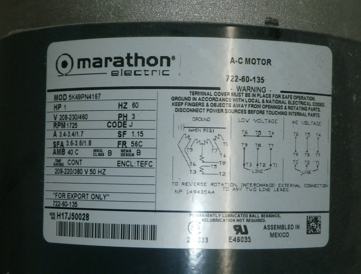 Sterrad 100S 5K49PM4167 Leybold Trivac D16B Vacuum Pump Special Power
