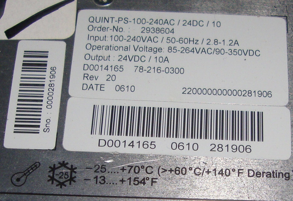 Phoenix Contact 2938604 Quint-Buffer24DC20 Buffer Module 24Vdc 10A -SMC ARG20-N0